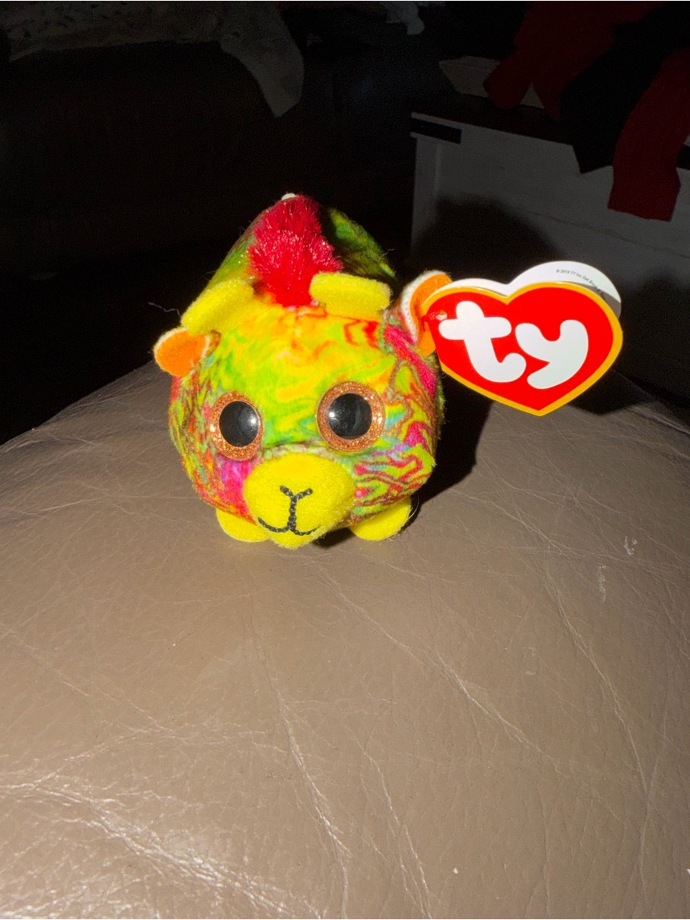 Ty Neon Multicolor Plush Ball - Yellow & Green Accent